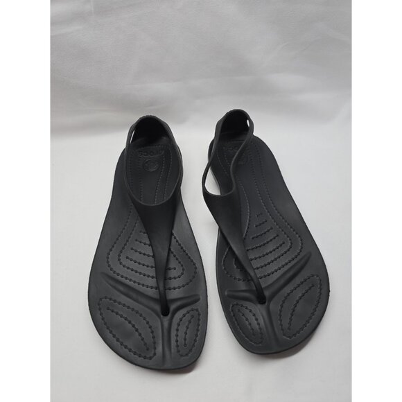 Crocs Serena Sexi Women's Size 5 Black Thong Slingback Flip Flop Sandal Rare - Picture 2 of 6